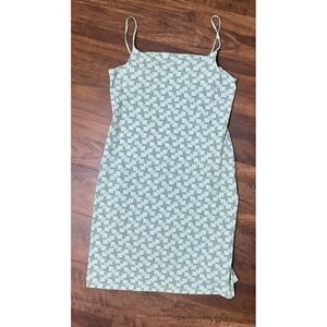 Vintage Esprit De Corp Green Spaghetti Strap Slip Dress 90s Square Neck Sz 8/9